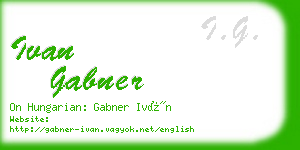 ivan gabner business card